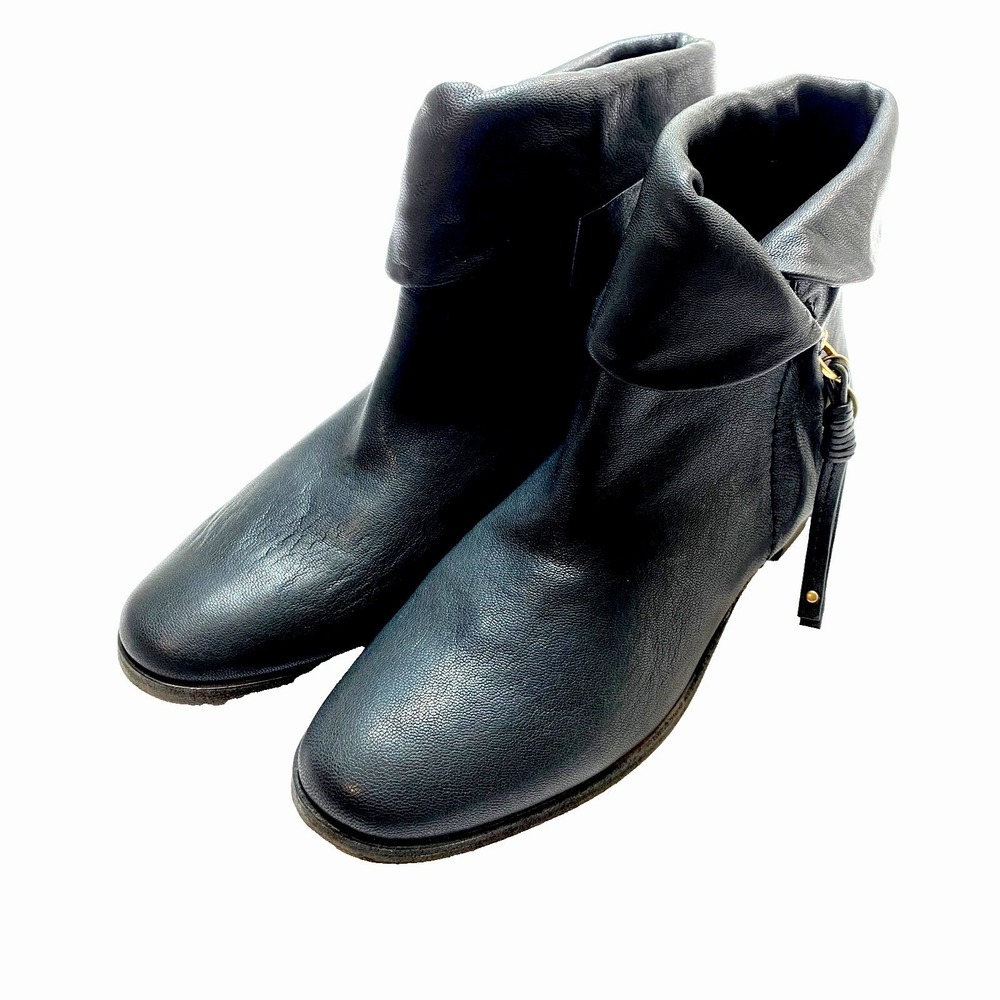 See By Chloe Bootie Shoes Womens 37.5 Black Masha Side Zip